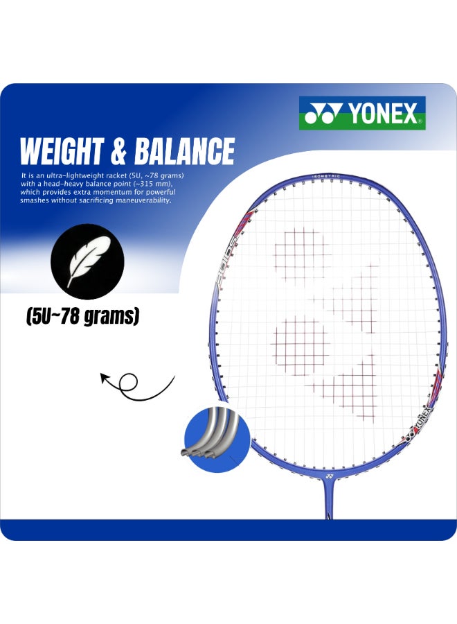 يونيكس مضرب تنس الريشة Yonex Voltric Lite 35i بغطاء كامل - إطار خفيف الوزن وقوي لضربات ساحقة قوية وسرعة تأرجح عالية وأداء شامل - Image 3